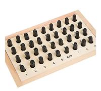 Juego de sellos con números y letras， Punzón for sello de números y letras, 36 piezas, 4-6 mm, acero, caja madera, for metal, cuero(4mm)