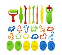 Juego de sellos de arcilla portátiles para artistas, construcción segura, moldes de múltiples diseños, fácil de lavar, herramienta de plastilina