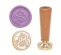 Juego de sellos de cera de diseño antiguo, punta grabada de latón y agarre de madera para tarjetas, invitaciones, sobres de fiesta, herramienta de sello de cera antigua