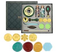 Juego de sellos de cera de Navidad, caja de regalo, sello de cera, sello de cera, sello de Navidad, sello de cera, calentador de cuchara, sello de cera de sellado