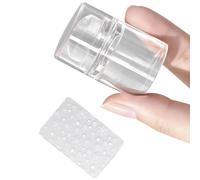Juego de sellos de uñas portátiles con patrones en miniatura y base transparente para manicura profesional, sello de uñas de múltiples diseños