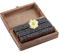 Juego de Sellos del Alfabeto, 70 Piezas Sellos Alfabeto Madera Letras con Números y Símbolos Juntos, Sellos Letras Abecedario, Sello de Goma con Caja de Almacenamiento para Scrapbook