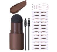 Juego de sellos en polvo para cejas, resistente al agua y de larga duración, maquillaje en polvo con 12 plantillas para cejas, forma y coloración rápida, adecuado para principiantes
