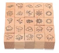 Juego de Sellos Meteorológicos de Madera para Diario y Scrapbooking
