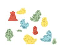 Juego de sellos transparentes Sizzix con troqueles Framelits, Dinosaur Adventures, 11 sellos de goma y 11 troqueles