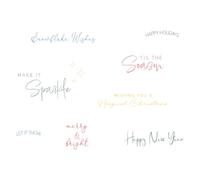 Juego de sellos transparentes Sizzix, Winter Sentiments de Sizzix, 9 sellos adhesivos de goma