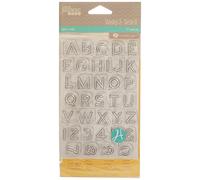 Juego de sellos y plantillas Hampton Art Jillibean Soup con regla alfa