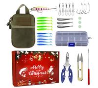 Juego de señuelos artificiales de - para equipo de Navidad | señuelos para truchas - para temporada de fiestas familiares noche mañana camping al aire libre río lago estanque