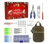 Juego de señuelos de - Accesorios de de Navidad - Cebo bajo - Para exteriores de agua dulce, río, lago, estanque, vacaciones, familia, noche, mañana, camping, viaje por carretera