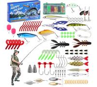 Juego de señuelos de de agua dulce, juego de accesorios de de agua dulce, 101 piezas, cebos de Navidad para entusiastas de la trucha de agua dulce y salada, para principiantes, lagos