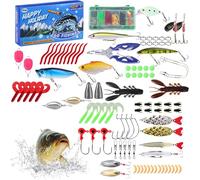 Juego de señuelos de - Juego de señuelos de perca, 101 piezas, accesorios de de Navidad para principiantes, entusiastas de la trucha, camarones, y aguas