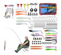 Juego De Señuelos - Señuelo Artificial Con Estuche - Equipo de Completo - Para Exteriores Aguas Saladas Dulces Ríos Lagos Estanques Familia Noche