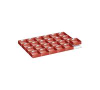 Juego de separadores de cajones LISTA, 24 cajas insertables, en rojo