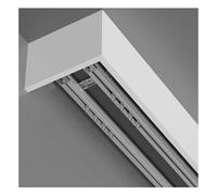 Juego de separadores de habitación 3 en 1 - Montaje en techo/pared doble riel con cenefa para 1 m / 3.3ft - Solución elegante y versátil de decoración del hogar para gestión del espacio de privacidad