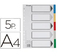 Juego de separadores de plástico Esselte de 5 separadores DIN A4 con 5 colores multiperforados