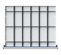 Juego de separadores para cajones de A x P 750 x 600 mm ANKE, división ⅙