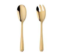 Juego de servidores de ensalada grande de 12 pulgadas para servir cuchara tenedor 18/10 acero inoxidable - oro