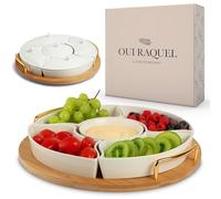 Juego de servir de patatas fritas y salsas, platos y bandejas de servir de 13.5 pulgadas, bandeja para servir aperitivos, bandeja dividida, bandejas y platos para servir para fiestas, barra de tacos