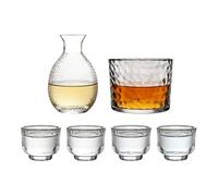 Juego de Servir - Vidrio, 5x3.15in Sake Set Drinkware resistente al calor | Caliente y frío que sirve botella de sake japonés y copas, japonés Sakes Drinkware para el hogar, bar, restaurante,