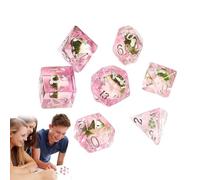 Juego de setas para fiestas con setas | pequeños de resina | Juego de 7 pequeños juegos de rol de resina poliédrica