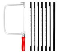 Juego de sierra de marquetería con 7 hojas de sierra de marquetería, sierra fina giratoria 360 grados, sierra de mano para metal y madera, cortes precisos