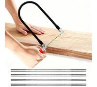 Juego de Sierra de Marquetería con 8 Hojas de Sierra(4#6#8#10#) y Arco para Metal y Madera con Mango de Madera, 130mm Sie~rra de Hoja Cortes Precisos, Sierra Fina para Trabajos