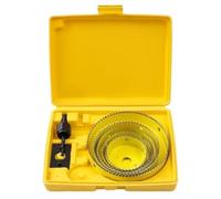 Juego De Sierra Perforadora De 19-127mm, Copa De Sierra, Broca De Corona De Madera For Tablero De Yeso, Tablero De Densidad De Plástico PVC, Herramientas De Carpintería De Metal(Yellow 5PCS 64-127mm)