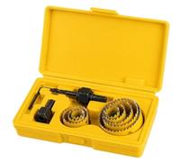 Juego De Sierra Perforadora De 19-127mm, Copa De Sierra, Broca De Corona De Madera For Tablero De Yeso, Tablero De Densidad De Plástico PVC, Herramientas De Carpintería De Metal(Yellow 8PCS 19-64mm)