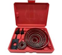 Juego De Sierra Perforadora De 19-127mm, Copa De Sierra, Broca De Corona De Madera For Tablero De Yeso, Tablero De Densidad De Plástico PVC, Herramientas De Carpintería De Metal(Red 13PCS 19-127mm)