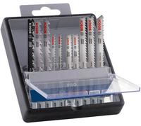 Bosch Juego de 10 hojas de sierra de calar Pro Hardwood and Laminate (para madera dura, parqué, longitud 83 mm, accesorio profesional)