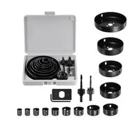 Juego de Sierras de Copa | Set de 13 piezas de cortadores,Sierra de corona con broca - para Taller, Construcción, Mejoras, Madera Blanda, Contrachapado, PVC, Hogar