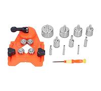 Juego de sierras de perforación huecas, juego de brocas de diamante para azulejos de cerámica, vidrio y mármol, sierra de perforación de 10 piezas con accesorio de guía y (Naranja)