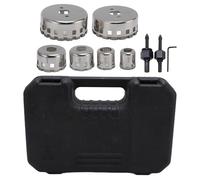 Juego de sierras perforadoras de diamante, 9 piezas, abridor de agujeros para soldadura fuerte dentado profesional con broca central de localización para azulejos, mármol, vidrio,