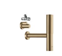 Juego de sifón de diseño AXOR flowstar de hansgrohe, con dos válvulas angulares y pulsadores, 51304140, Color: Bronce cepillado