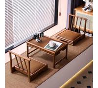Juego de silla de piso y mesa de té de estilo japonés, diseño de bambú sin patas para sala de estar, balcón, comodidad de ventana de bahía, asiento minimalista moderno y solución de relajación