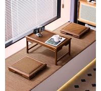 Juego de silla de piso y mesa de té de estilo japonés, diseño sin patas de bambú para sala de estar, ventana de bahía, balcón, solución de asiento cómoda para relajación y decoración minimalista