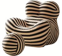 Juego de silla moderna con otomana para sala de estar, dormitorio, sala de lectura, cómoda silla de salón con reposapiés y sillón de barril de ocio, brazos de madre, silla de sofá perezoso en color