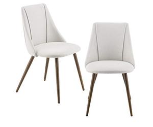 Juego de sillas de Comedor Asiento Tapizado en Tela 83 x 50 x 53 cm Set de 2X sillas de Cocina Sillas de Oficina Beige