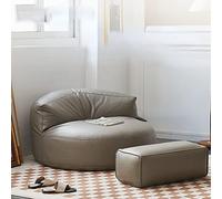 Juego de sillas puf, cómodo sofá de piel sintética con relleno, esquina y reposapiés para sala de estar, dormitorio y jardín, muebles elegantes con asiento de suelo