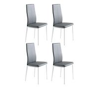 Juego de sillas salón comedor sora, respaldo alto, asiento acolchado color gris 98x42x47 cm