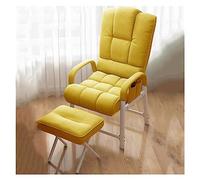 Juego de sillón moderno de tela de mediados de siglo con reposapiés, juego de sillas decorativas amarillas para sala de estar y oficina, espacio pequeño, sofá reclinable, silla de club y otomana