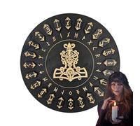 Juego De - Símbolos Artesanales De Madera De 25 Piezas, Discos De Adivinación Mística | Suministros Decorativos Con Inmortales Inmortales Escenario De Meditación En El Altar Para La Práctica Sp