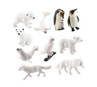 ＡＷＨＡＯ Juego de simulación de Animales realistas, Modelos de Animales del Ártico, Figuras, estatuas de Animales Salvajes para Regalo, 10 Piezas