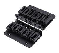 Juego de Sistema de Trémolo de Puente de Guitarra Eléctrica, Bloque Completo ST Guitar Tremolo Bridge Pop in Arm 5 Tornillos O 6 Cuerdas Strat Guitar Tailpiece Replacement(Negro)