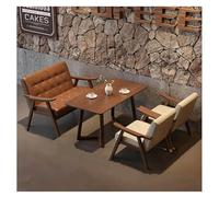 Juego de sofá de comedor, mesa de madera maciza con sillón tapizado y acolchado suave para un asiento cómodo