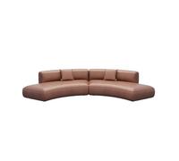 Juego de sofá modular curvado, sofá moderno de cuero de primera calidad con silla y mesa auxiliar, diseño lujoso de sala de estar, fácil montaje