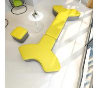 Juego de sofá modular de recepción, ergonómico, no requiere montaje, sofá modular para oficina, sala de espera, asientos de vestíbulo