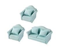 Juego de sofá realista de casas de muñecas con cojín para casas de muñecas de 1/12, diseño moderno para decoración de sala de estar, muebles coleccionables