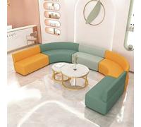 Juego de sofá y mesa auxiliar modular con cojines de alta densidad y marco de madera maciza para oficina, biblioteca y espacios comerciales