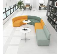 Juego de sofá y mesa auxiliar modular con cojines de alta densidad y marco de madera maciza para oficina, biblioteca y espacios comerciales